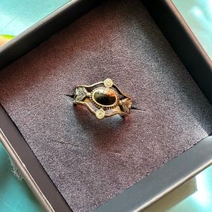 Vintage Sterling Silver Black Enamel Ring